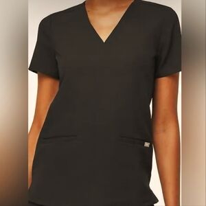 Figs Black Fitted Short Sleeve